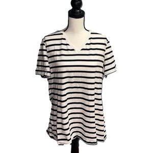 Amazon essentials- black and white striped t- shirt